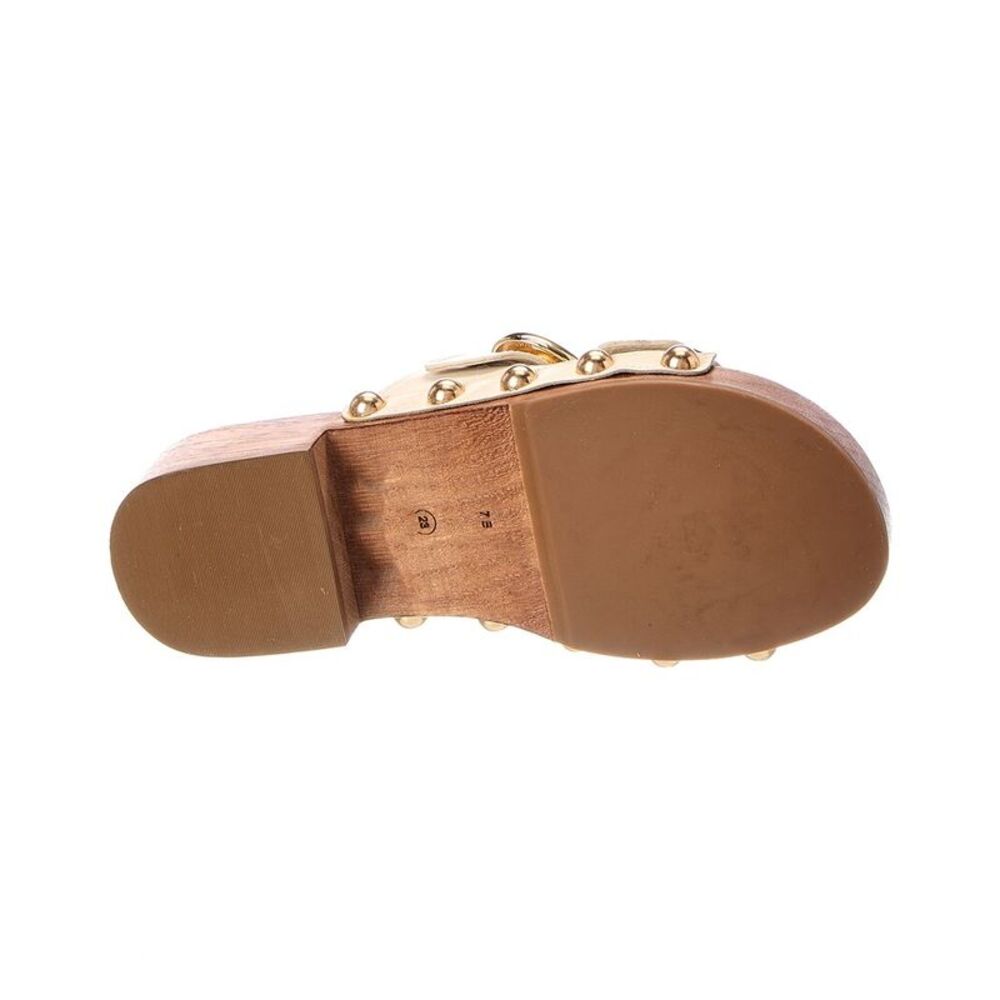 Schutz Juno Mid Block Leather Sandal, White - Picture 4 of 5